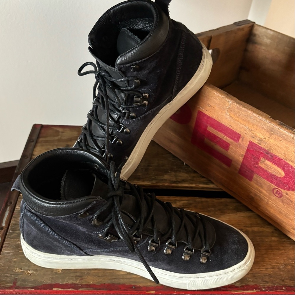 Vintage DIEMME Italian High Tops Black Suede Sneakers Women 8 1/2 - Picture 9 of 9